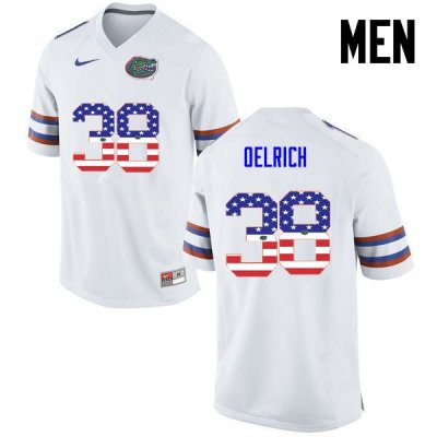 Men's Florida Gators #38 Nick Oelrich NCAA Nike White USA Flag Fashion Authentic Stitched College Football Jersey HZW2562BA